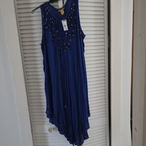 Elegant Blue High Low Dress